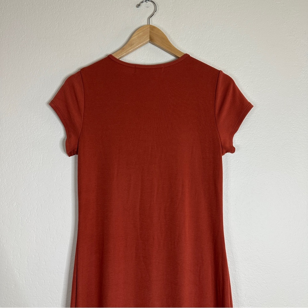 FREE PEOPLE BEACH burnt orange Good Feels slim midi dress M - Picture 9 of 10